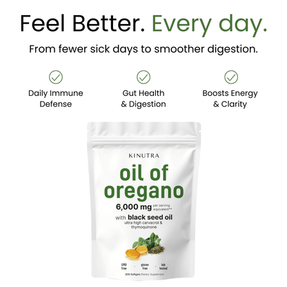 Kinutra Oregano Oil with Black Seed Oil - 300 Capsules