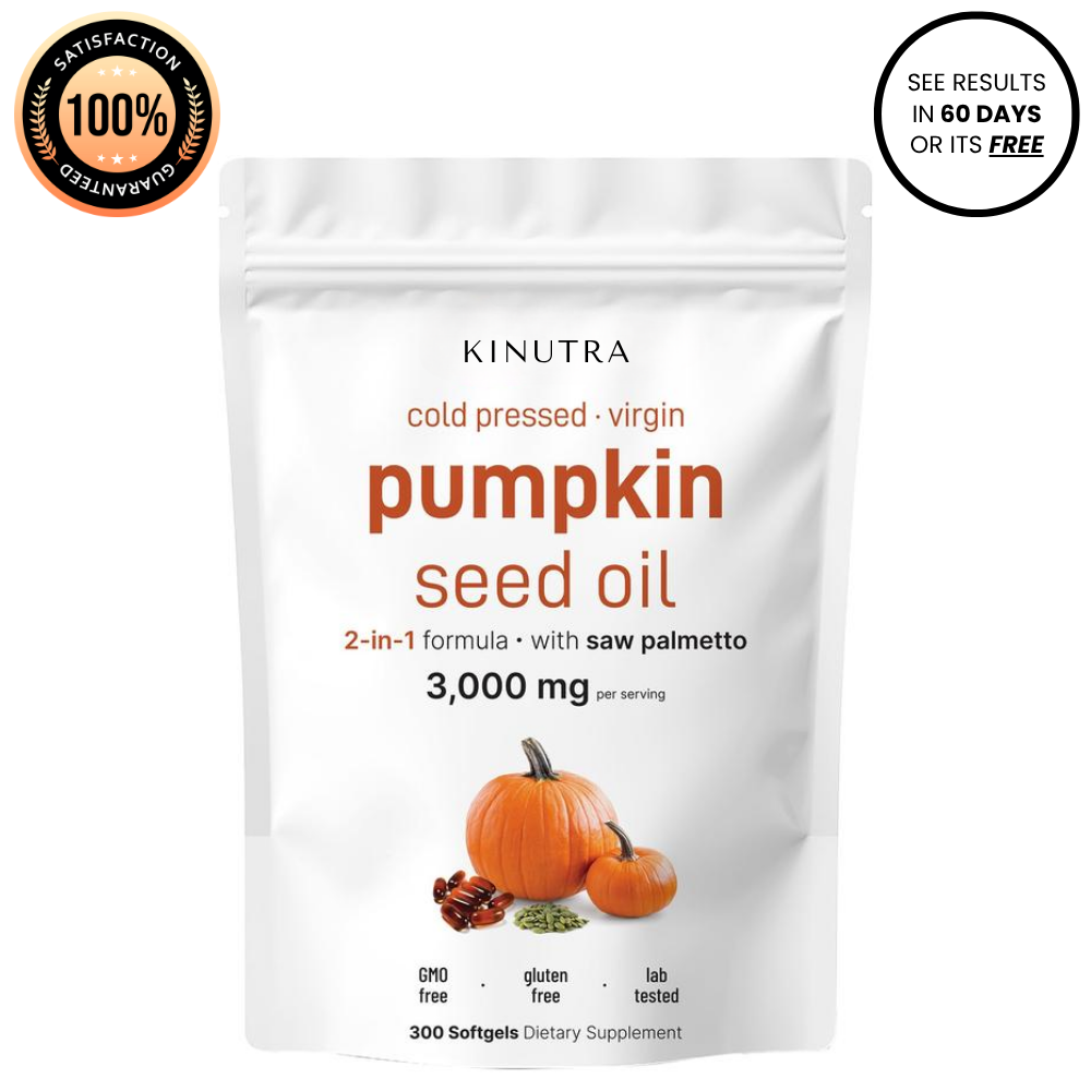Kinutra Pumpkin Seed Oil with Saw Palmetto - 300 Capsules