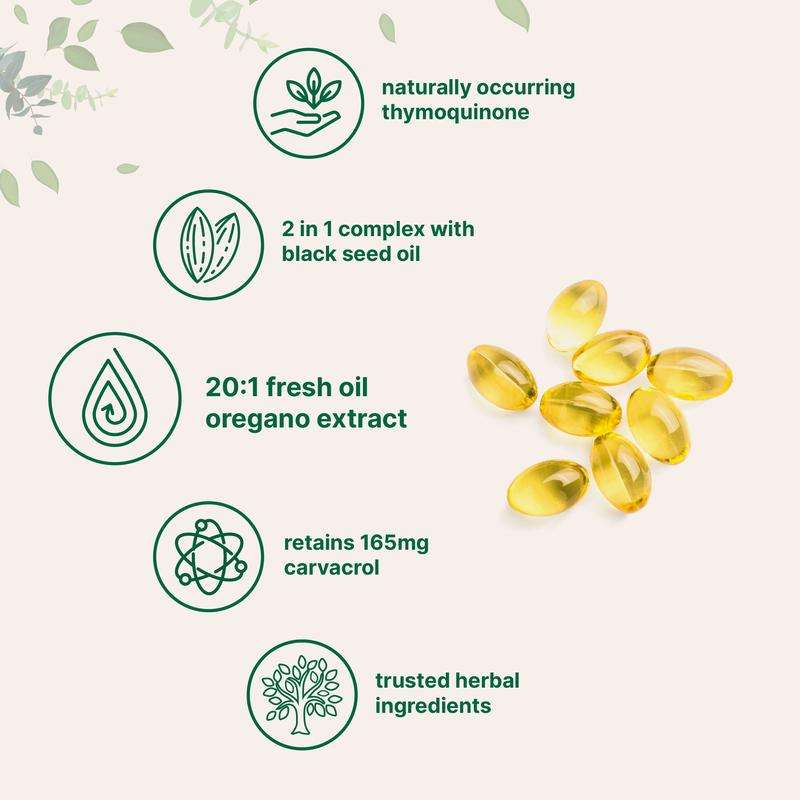 Kinutra Oregano Oil with Black Seed Oil - 300 Capsules